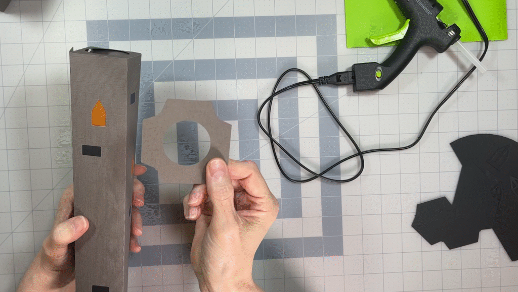 Replacing the floor to fix my crafting mistake on a 3D paper tower project.